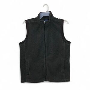 Basic Editions Men's Dark Gray Black Fleece Vest